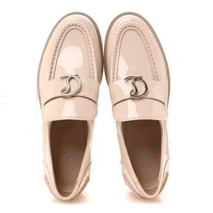 Christian Louboutin Patent Womens CL Moc Lug Flat Loafers 38.5 Leche 2 of 8