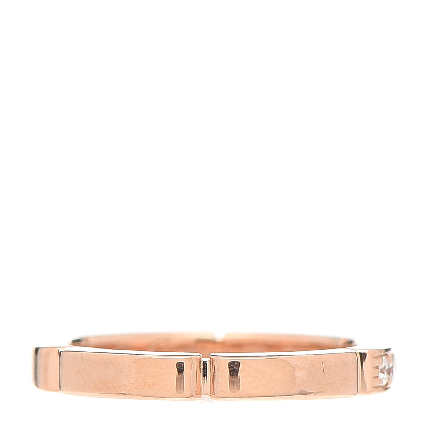 18K Pink Gold Diamond Maillon Panthere Wedding Band Ring 48 4.25