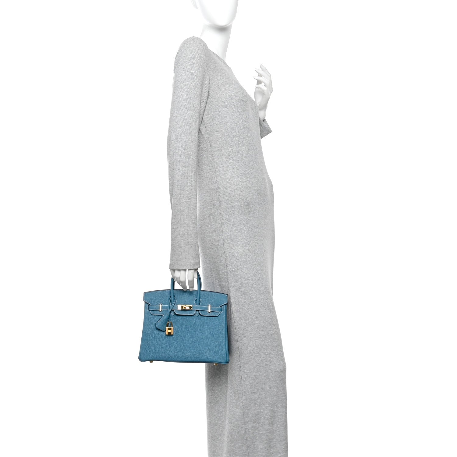 Hermes Togo Birkin 25 New Blue Jean 2 of 10