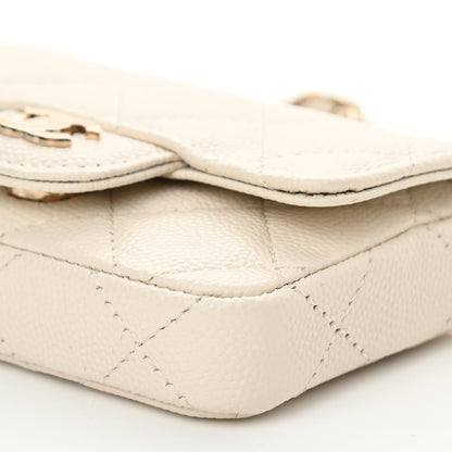 Chanel Caviar Quilted Mini Chain Belt Bag White 11 of 12