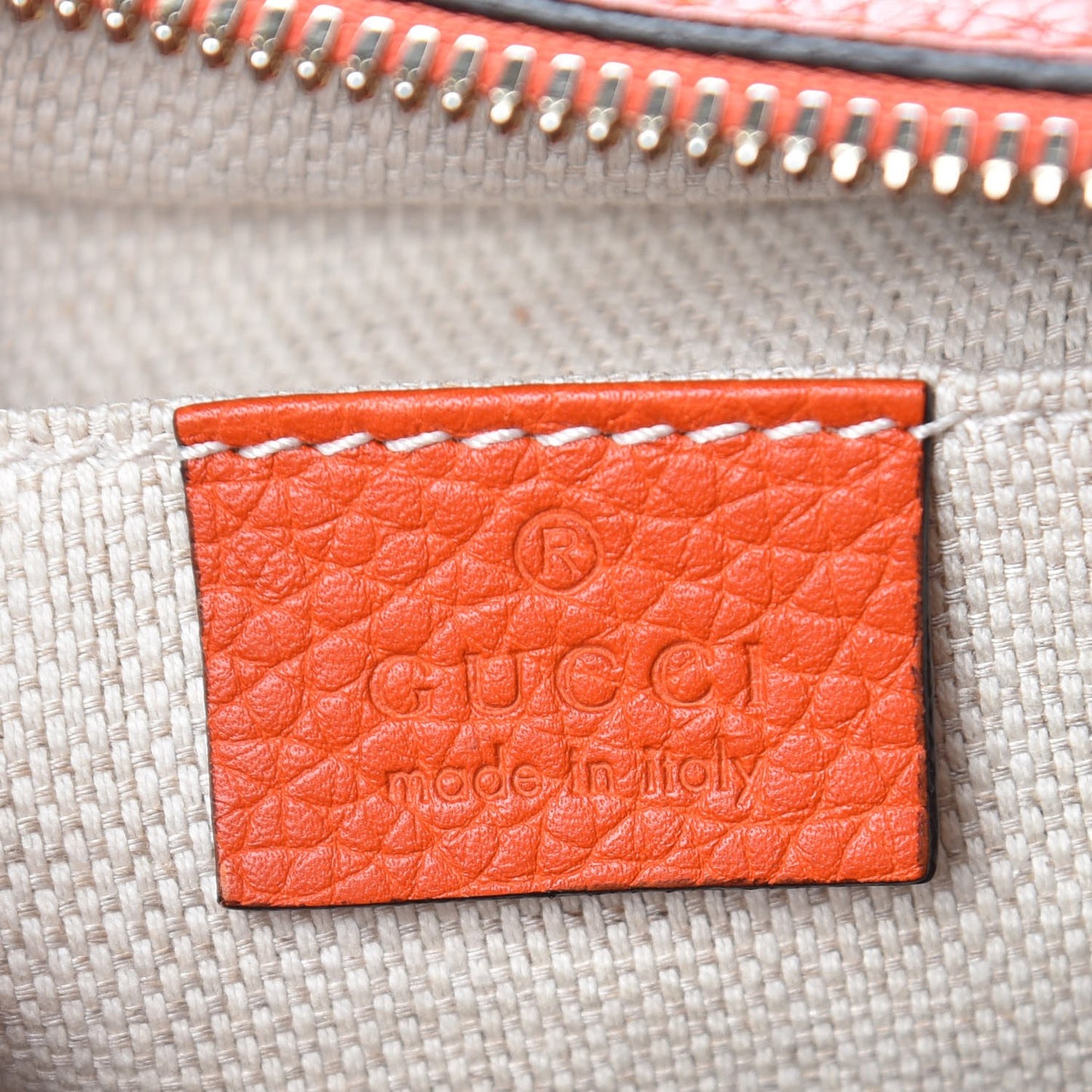 Pebbled Calfskin Small Soho Disco Bag Sun Orange
