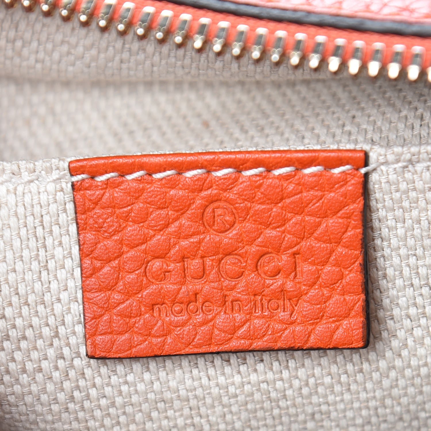 Gucci Pebbled Calfskin Small Soho Disco Bag Sun Orange 6 of 7