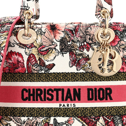 Christian Dior Canvas Embroidered Butterfly Print Medium Lady D-Lite Multicolor 8 of 14