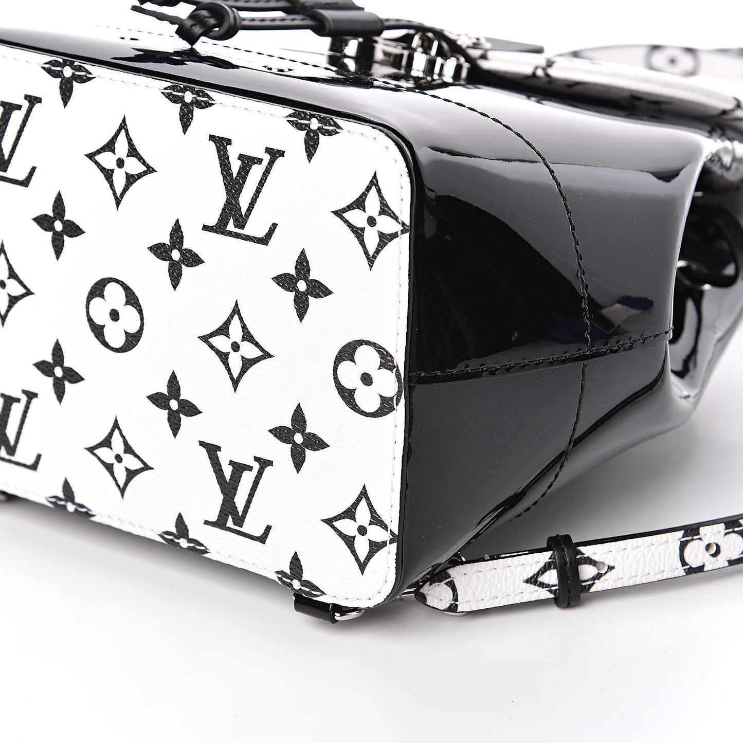 Patent Monogram Hot Springs Backpack Black White