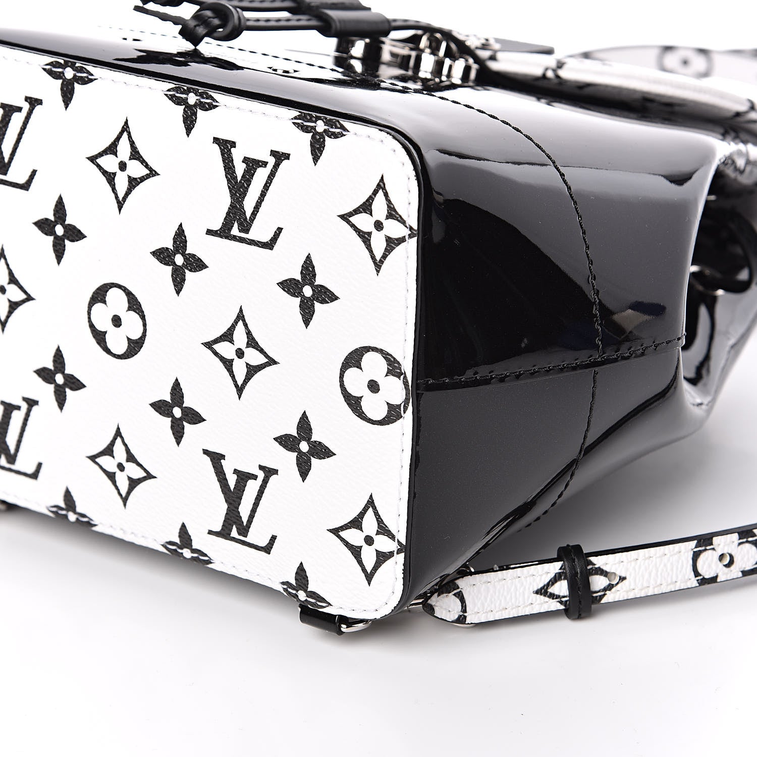 Louis Vuitton Patent Monogram Hot Springs Backpack Black White 8 of 9
