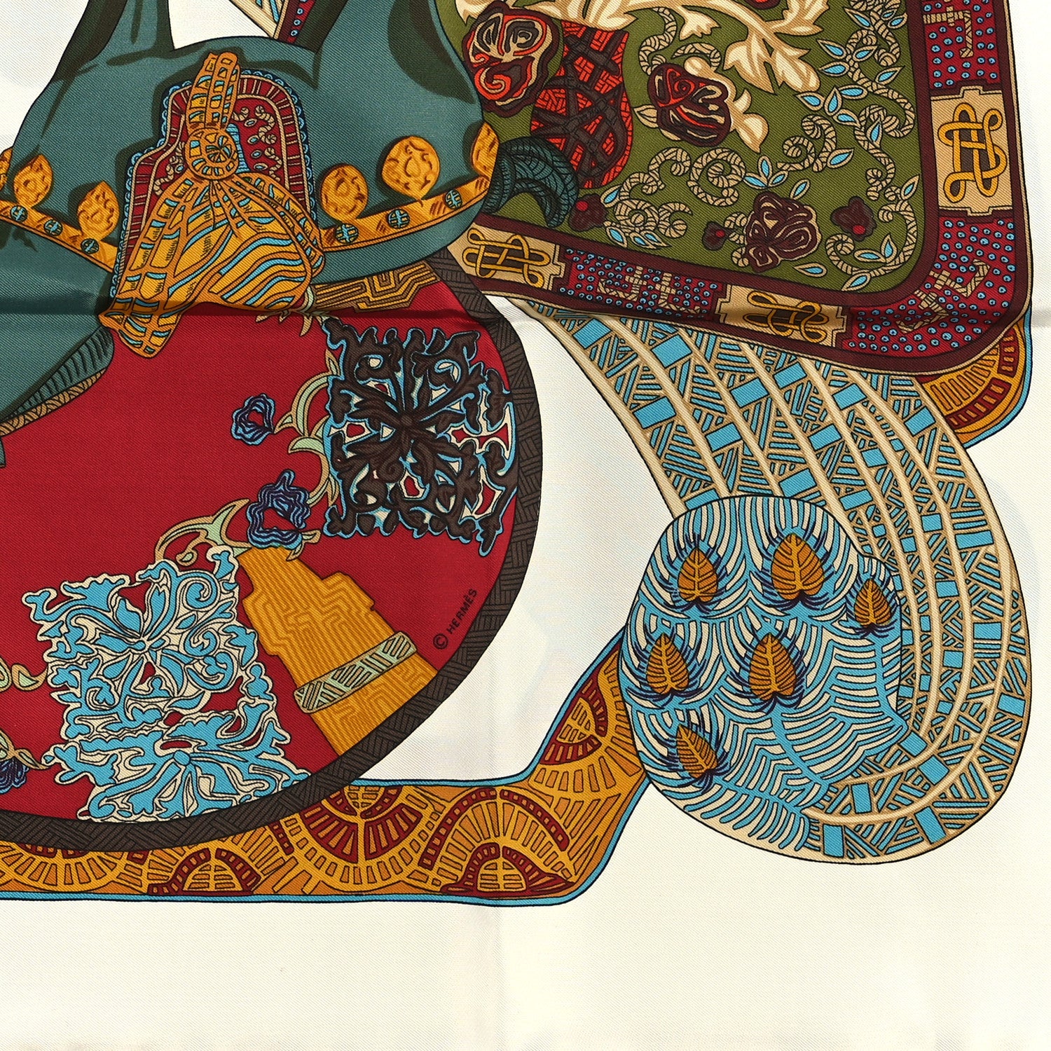 Hermes Silk Art Des Steppes Scarf 90 3 of 4