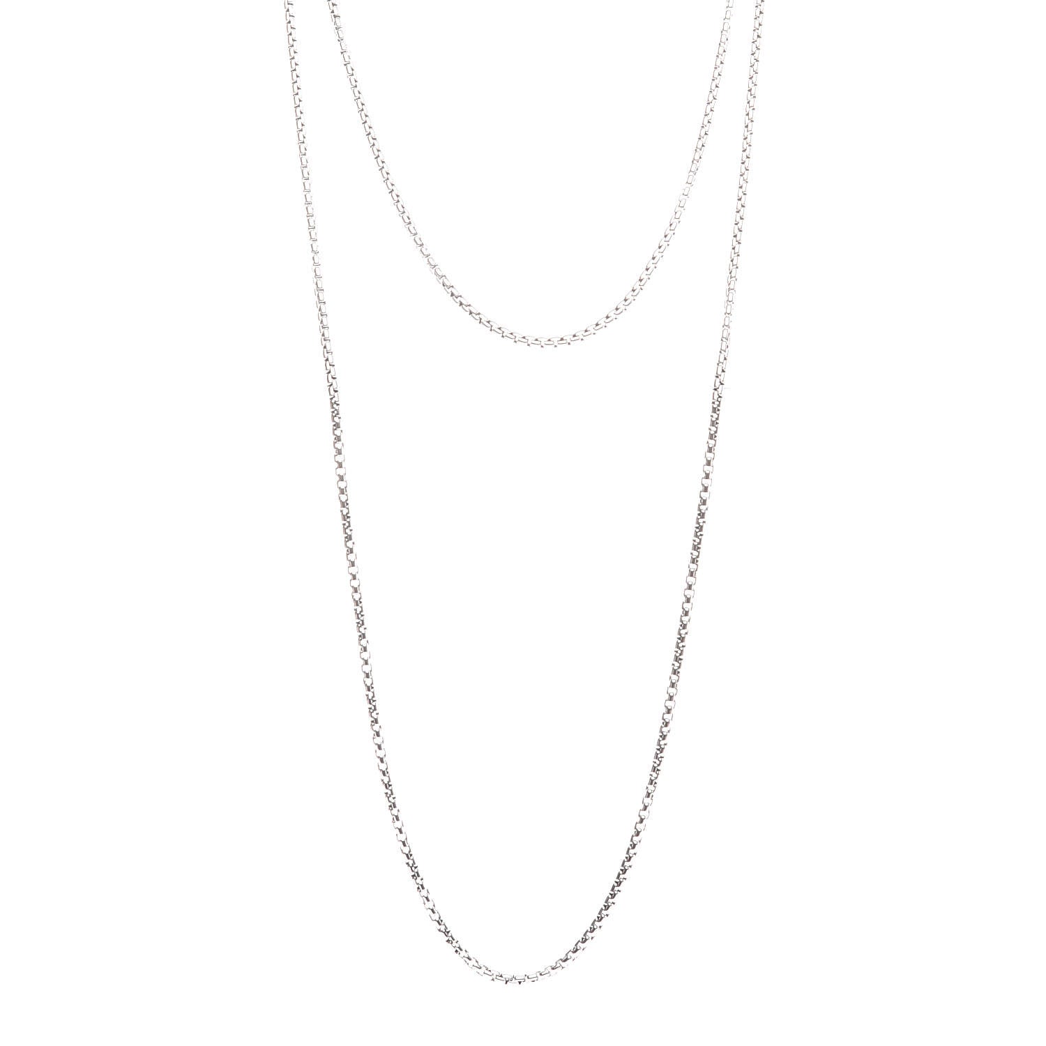 David Yurman Sterling Silver 14K Yellow Gold 3.6mm Medium Box Chain Necklace 72" 1 of 4