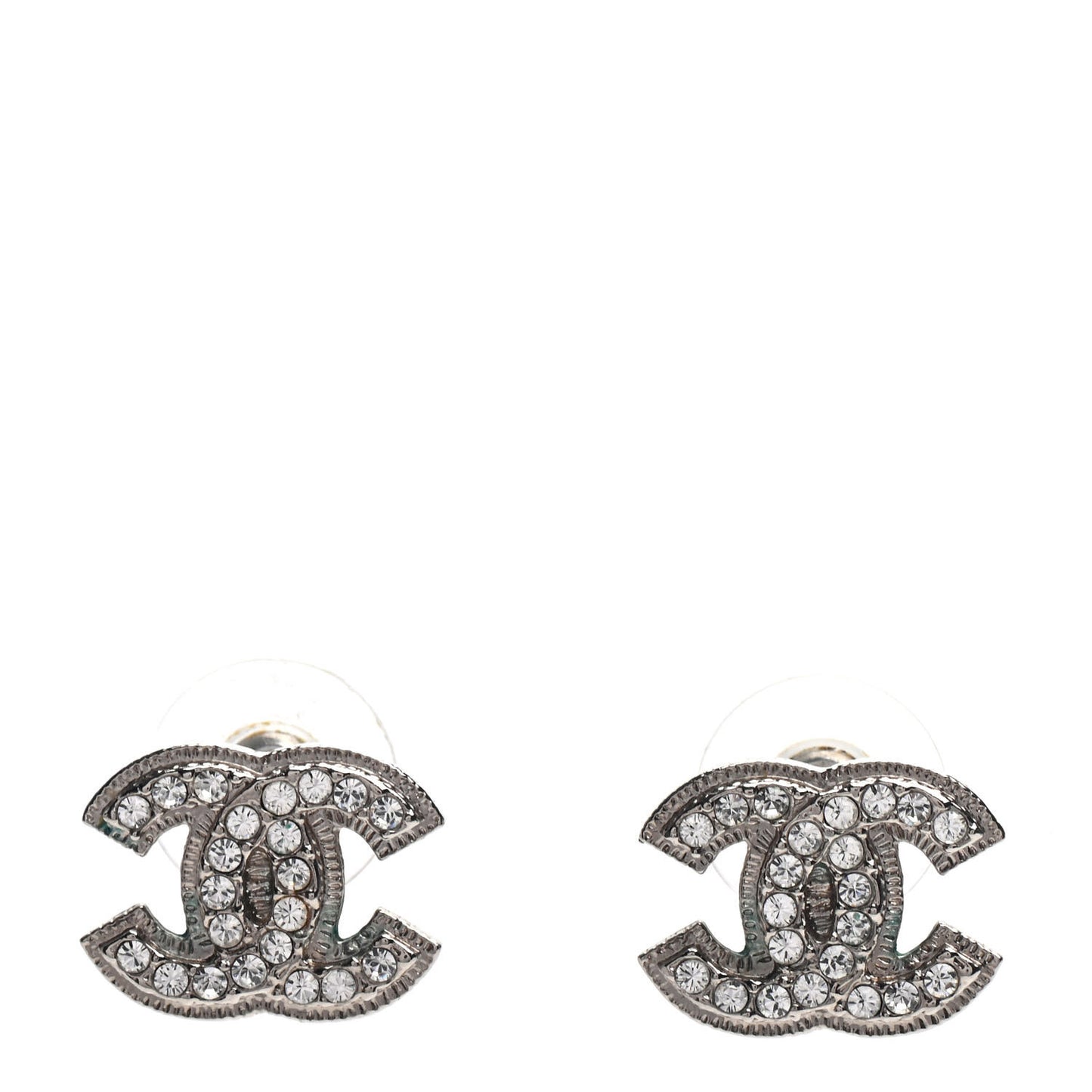 Crystal Mini CC Earrings Silver