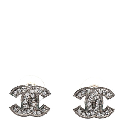 Chanel Crystal Mini CC Earrings Silver 1 of 5