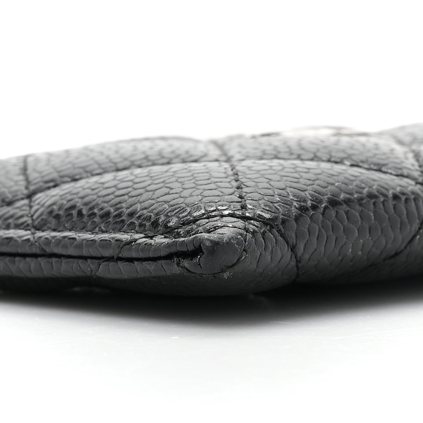 Caviar Quilted Card Holder Black