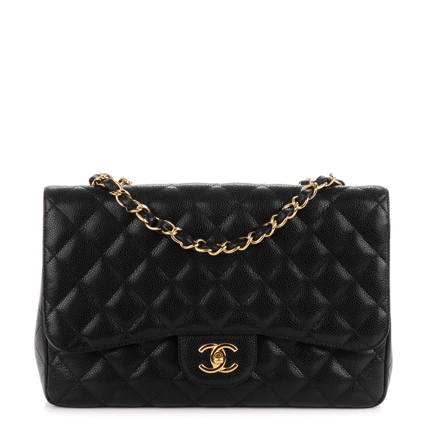 Caviar Quilted Jumbo Single Flap Black