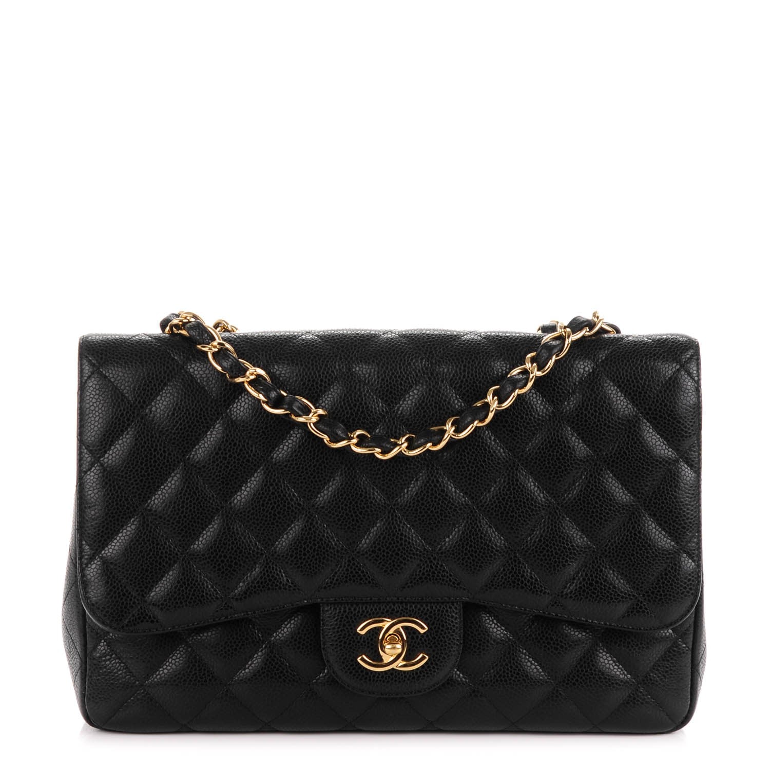 Chanel Caviar Quilted Jumbo Single Flap Black 1 of 7