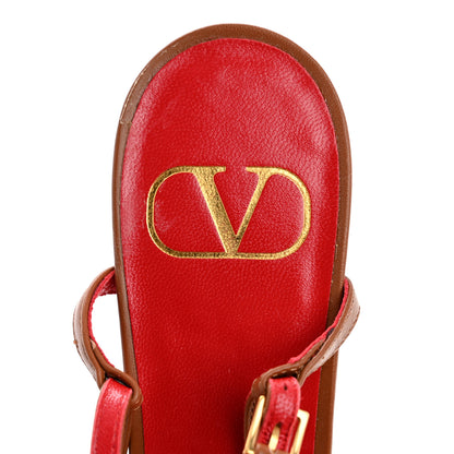 Valentino Garavani Calfskin Vlogo Slingback 40mm Pumps 36.5 Gingerbread 8 of 10
