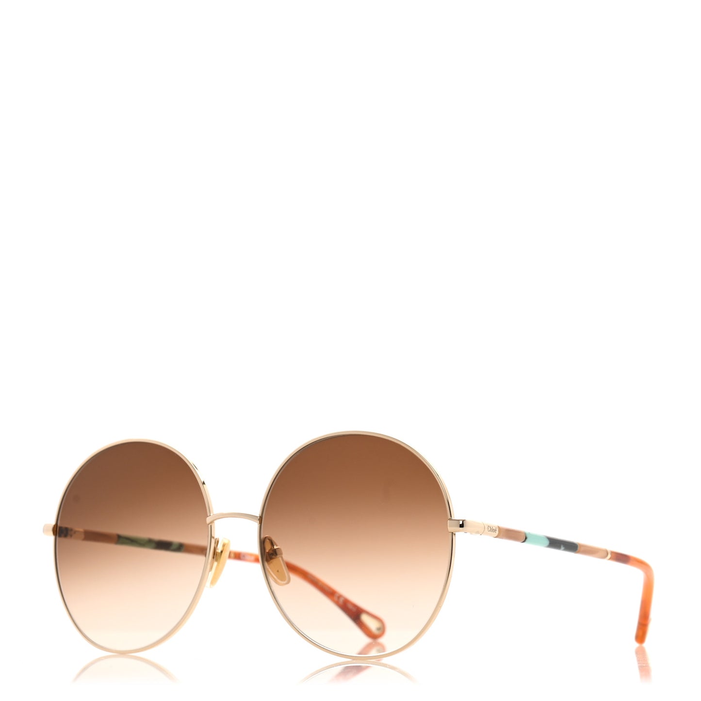 Metal Round Sunglasses CH0112S Gold Brown