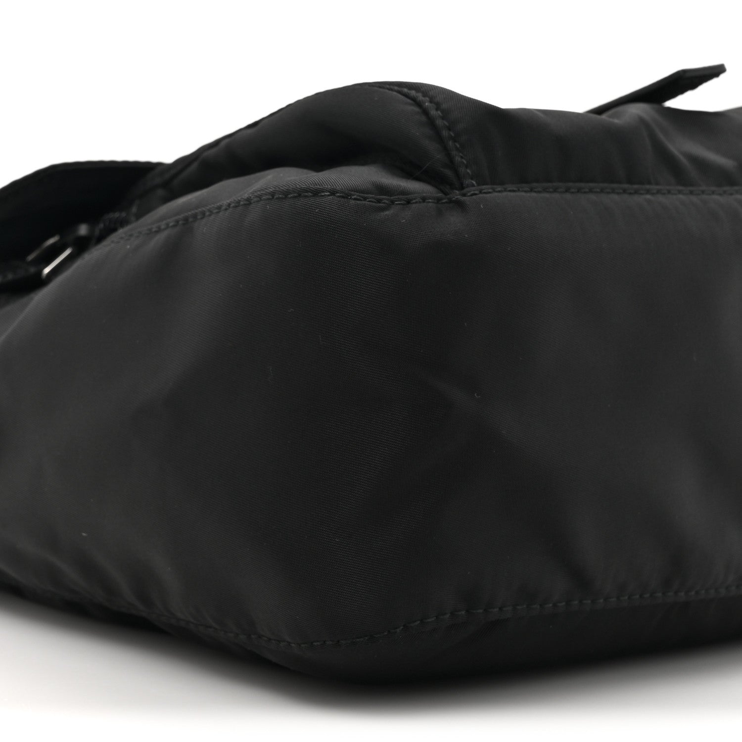Prada Re-Nylon Vela Saffiano Pocket Single Buckle Messenger Shoulder Bag Black 9 of 9