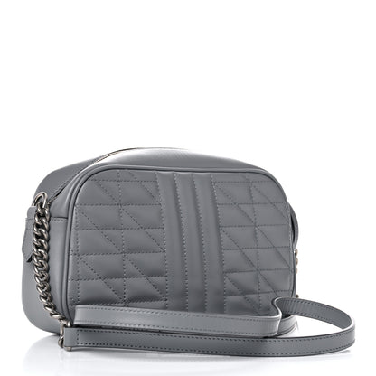 Gucci Calfskin Matelasse Aria Small GG Marmont Chain Shoulder Bag Deep Grey 3 of 13