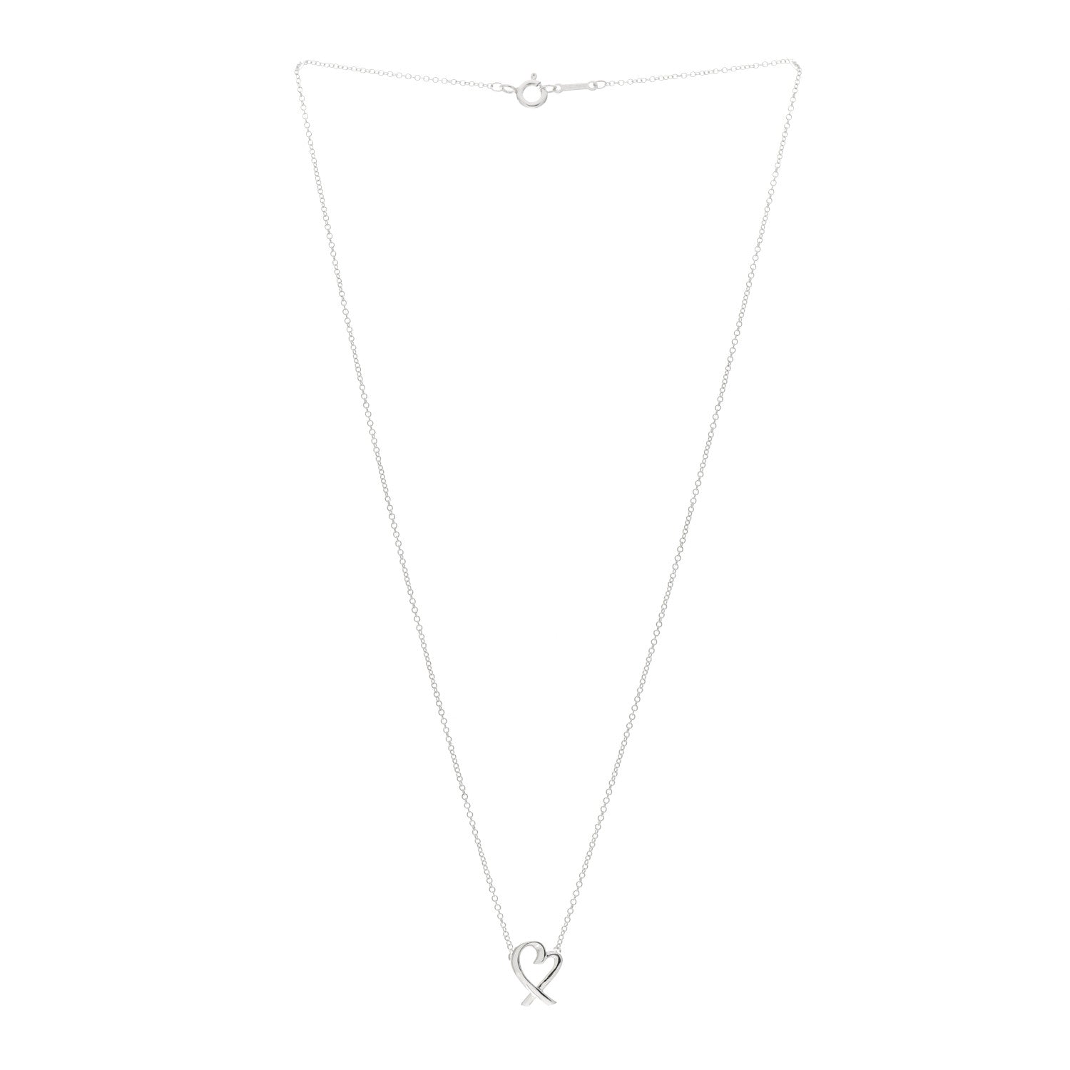 Tiffany Sterling Silver Mini Paloma Picasso Loving Heart Pendant Necklace 3 of 6