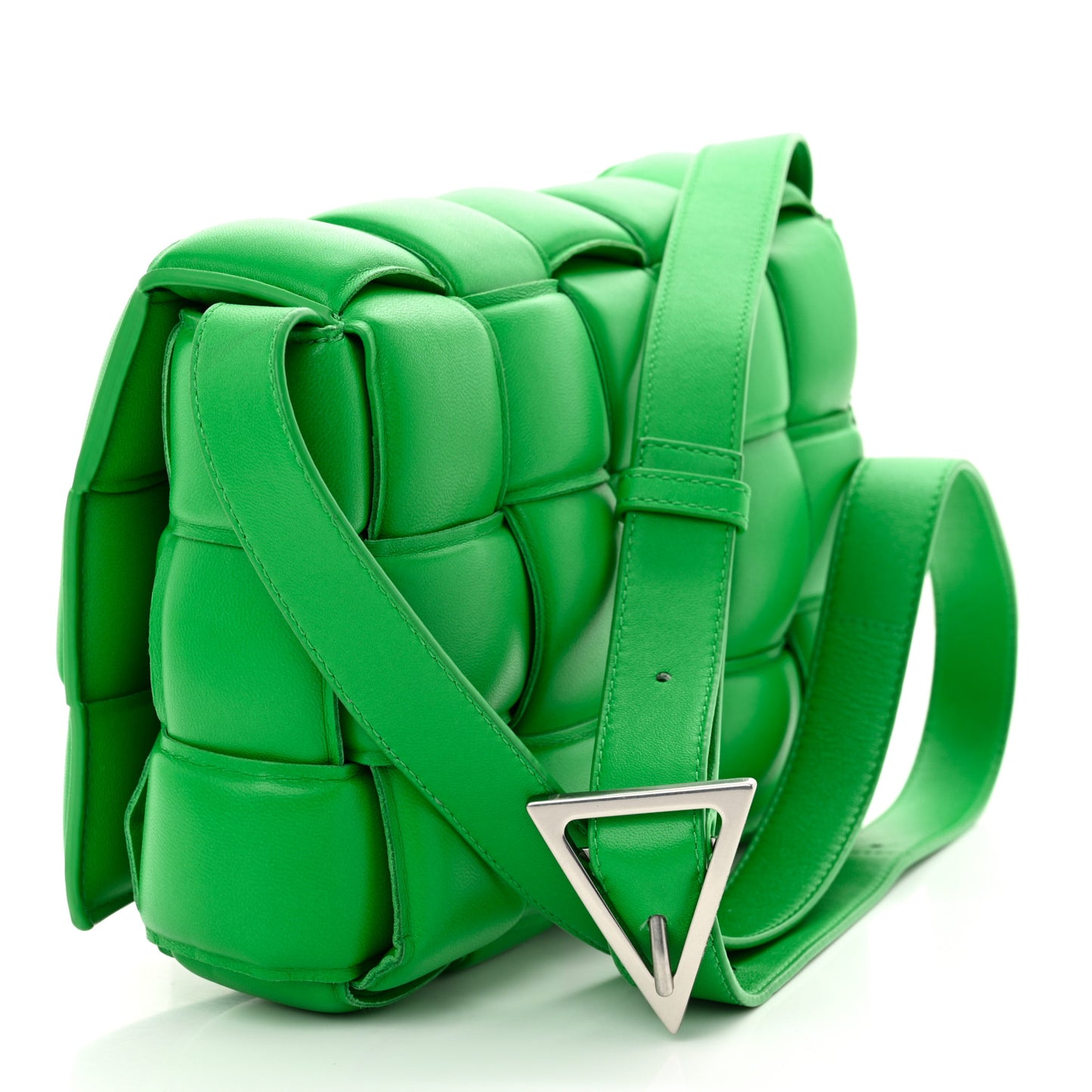 Nappa Maxi Intreccio Padded Cassette Crossbody Bag Parakeet