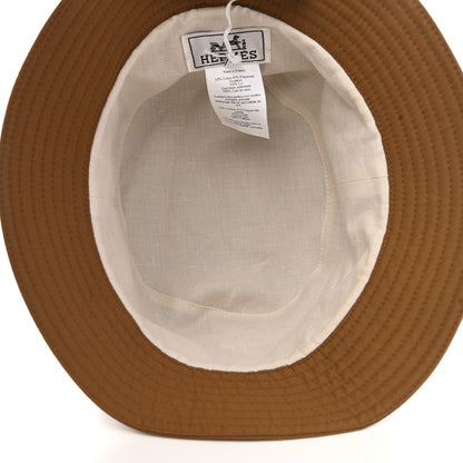 Hermes Gabardine Cotton Swift Bob Elvis Robot Bucket Hat 59 Brun Sepia Gold Capucine 8 of 9