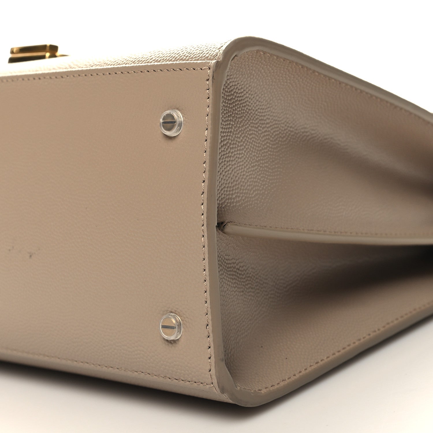 Saint Laurent Grain de Poudre Medium Classic Monogram Cassandra Top Handle Dark Beige 10 of 11