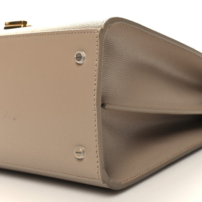 Saint Laurent Grain de Poudre Medium Classic Monogram Cassandra Top Handle Dark Beige 10 of 11