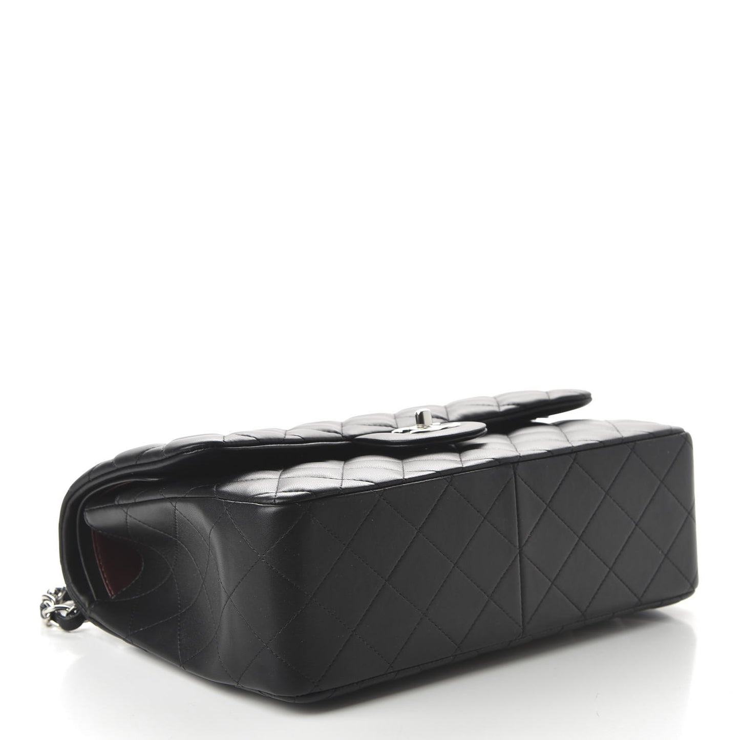 Lambskin Quilted Jumbo Double Flap Black