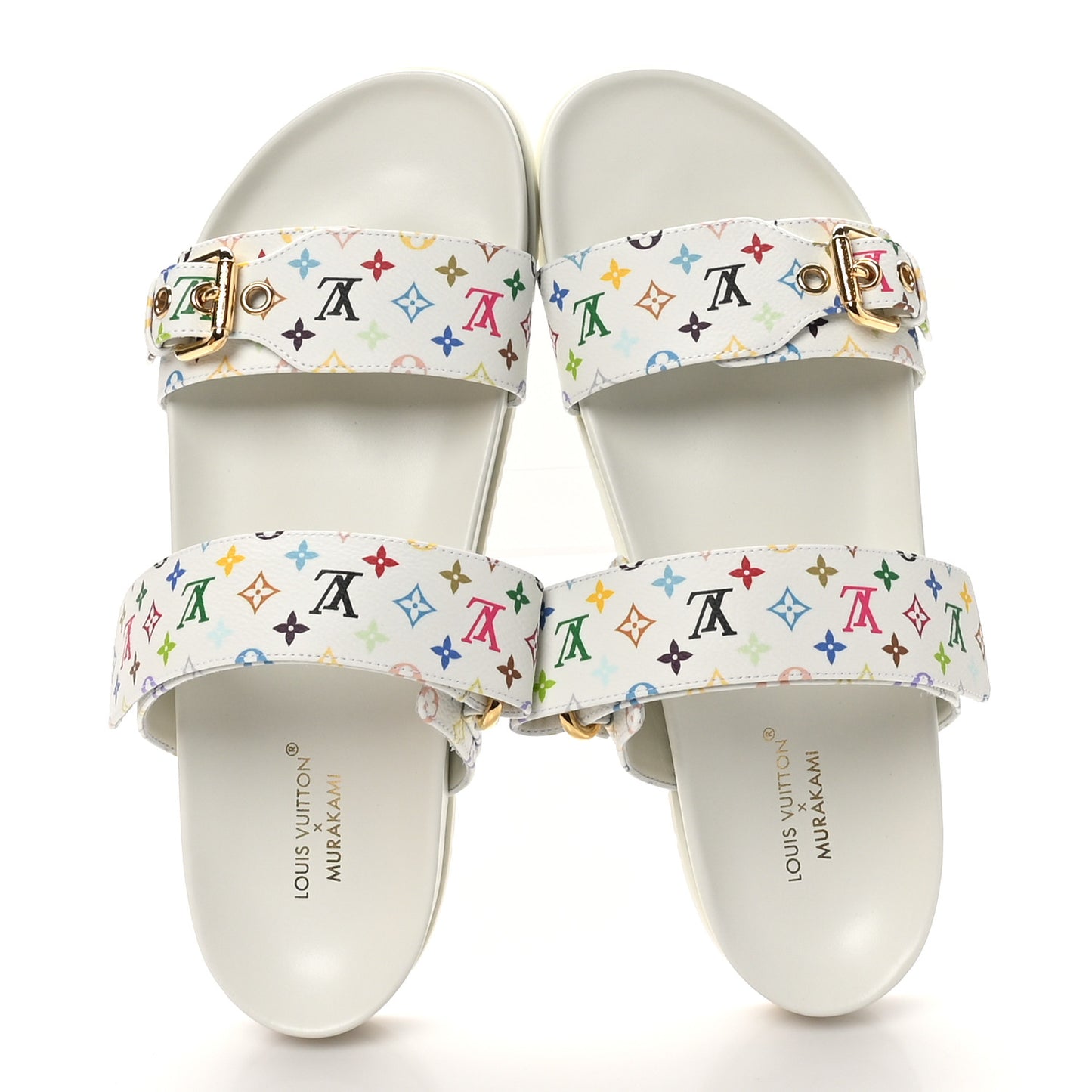 LV X TM Monogram Multicolor Bom Dia Comfort Mule Sandals 39.5 White