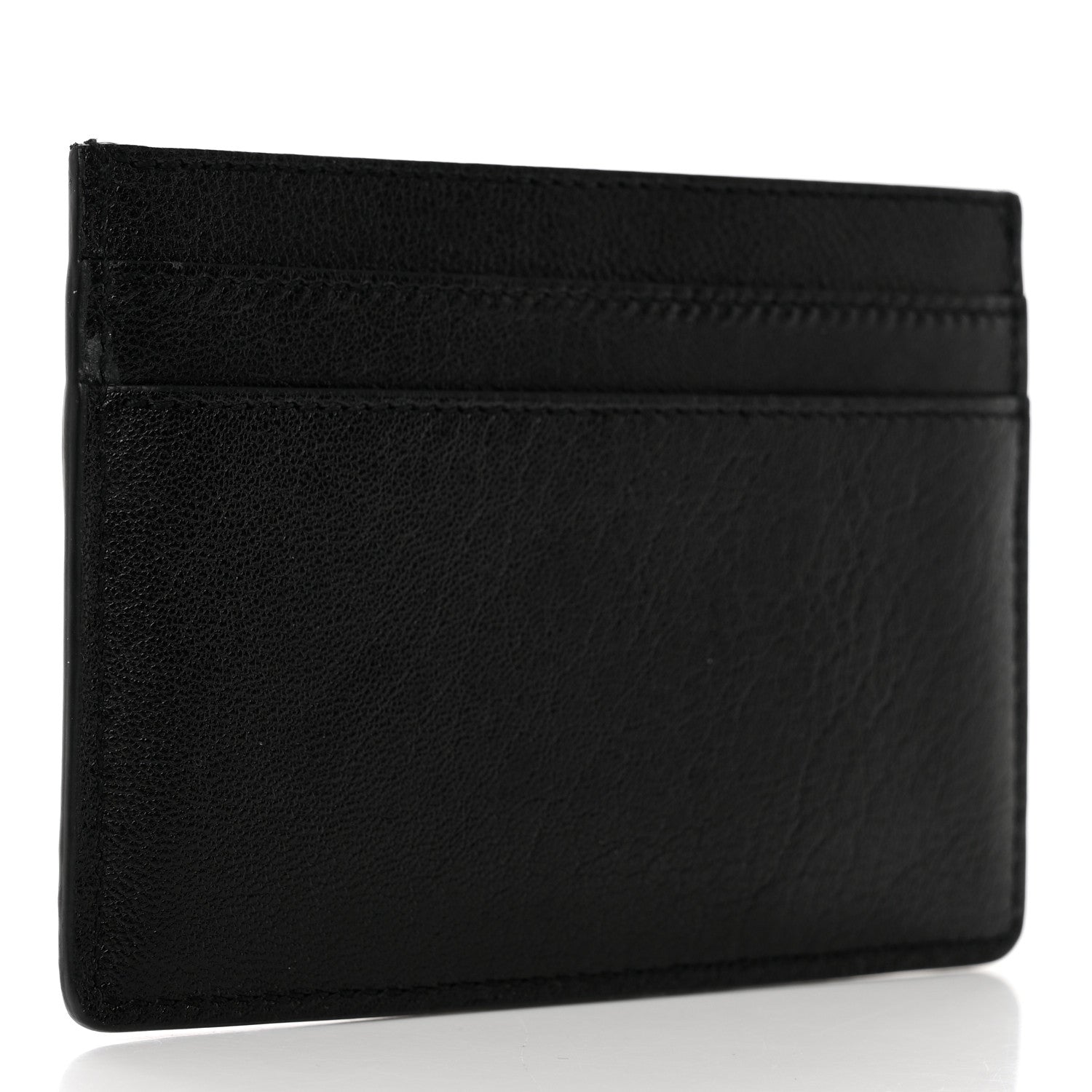 Saint Laurent Calfskin Paisley Studded Monogram Credit Card Case Black 3 of 8