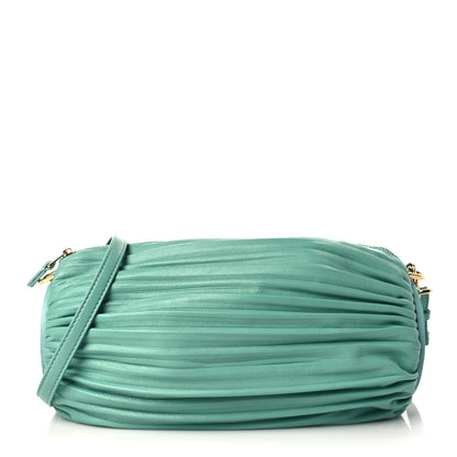 Loewe Lambskin Pleated Bracelet Pouch Shoulder Bag Fresh Mint 1 of 8