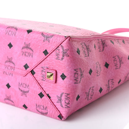 MCM Visetos Kira North South Shopper Tote Pink 6 of 8