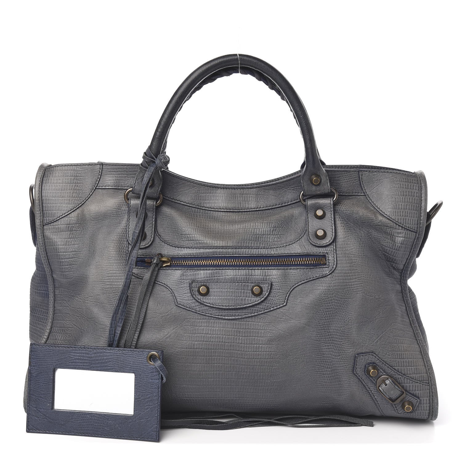 Balenciaga Agneau Classic Hardware Lizard Embossed City Dark Night 1 of 9