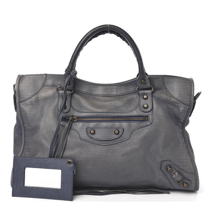 Balenciaga Agneau Classic Hardware Lizard Embossed City Dark Night 1 of 9