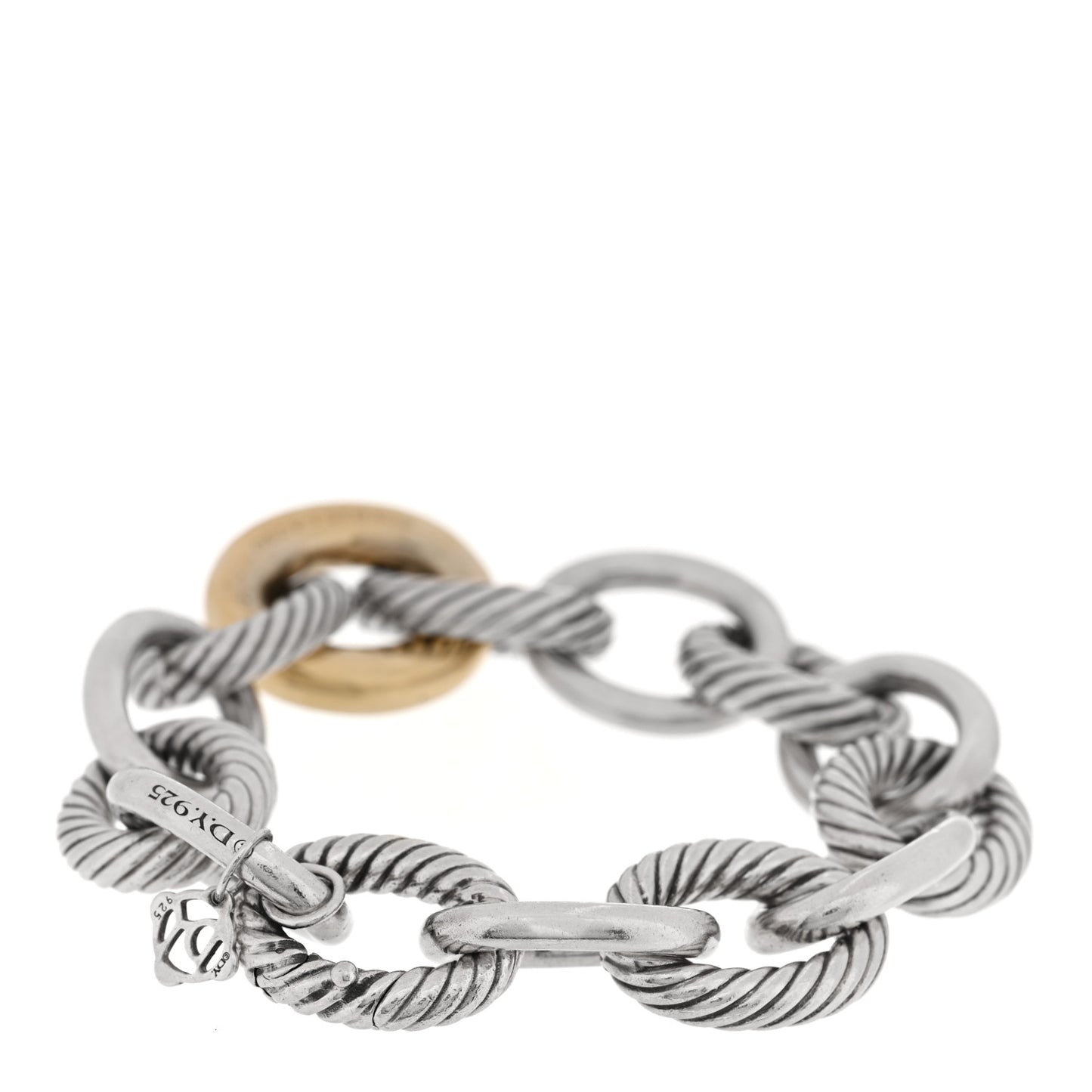 Sterling Silver 18K Yellow Gold 17mm Extra Large Oval Link Bracelet