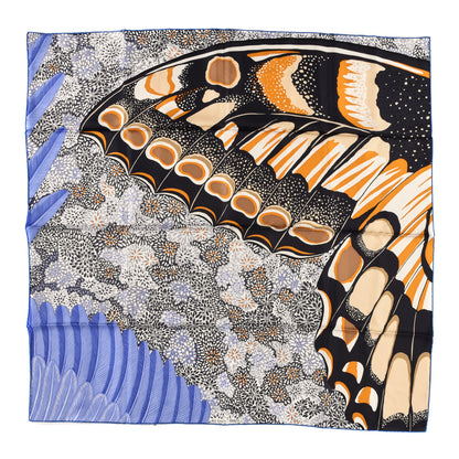 Hermes Silk L'Esprit De La Foret Scarf 90 Black Ocre Bleu Lavande 1 of 3