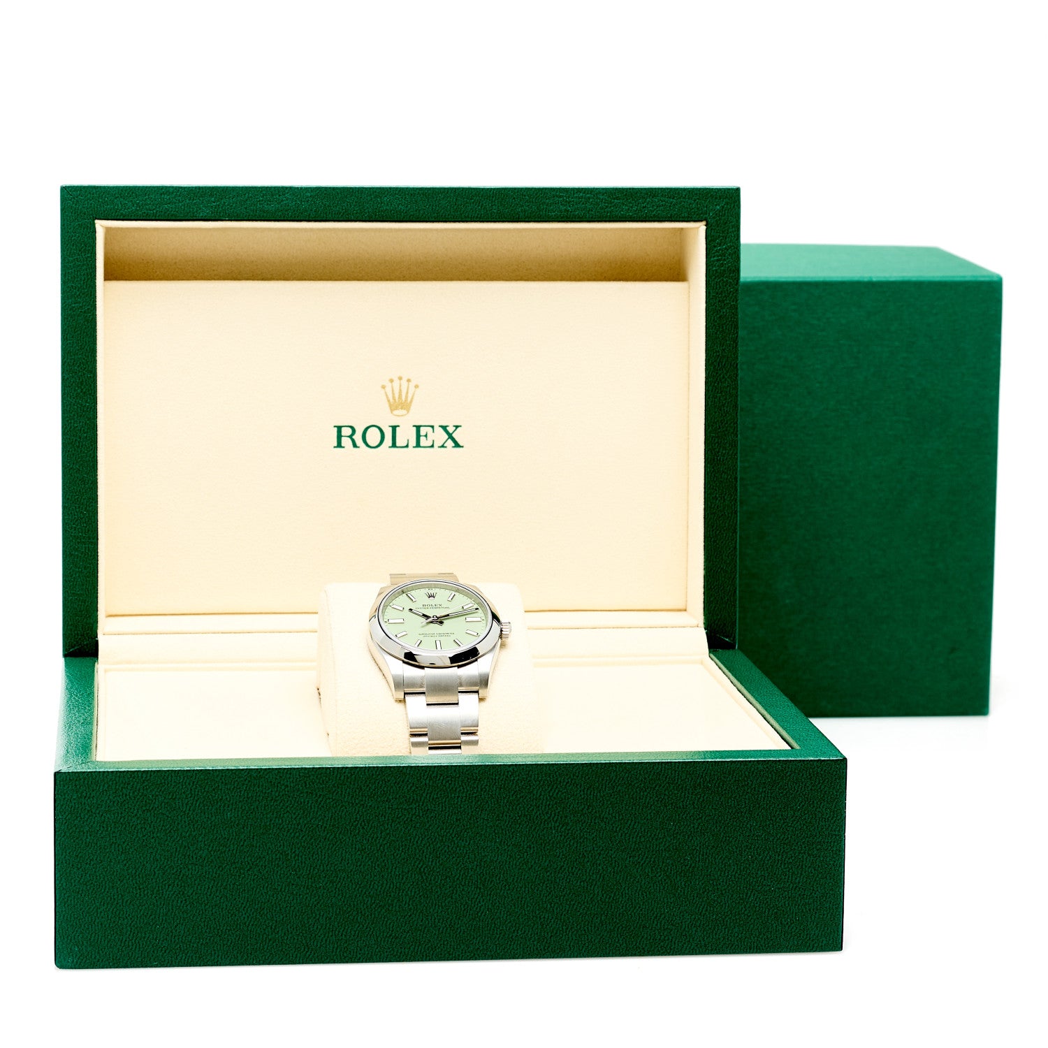 Rolex Stainless Steel 34mm Oyster Perpetual Watch Pistachio 124200 5 of 5