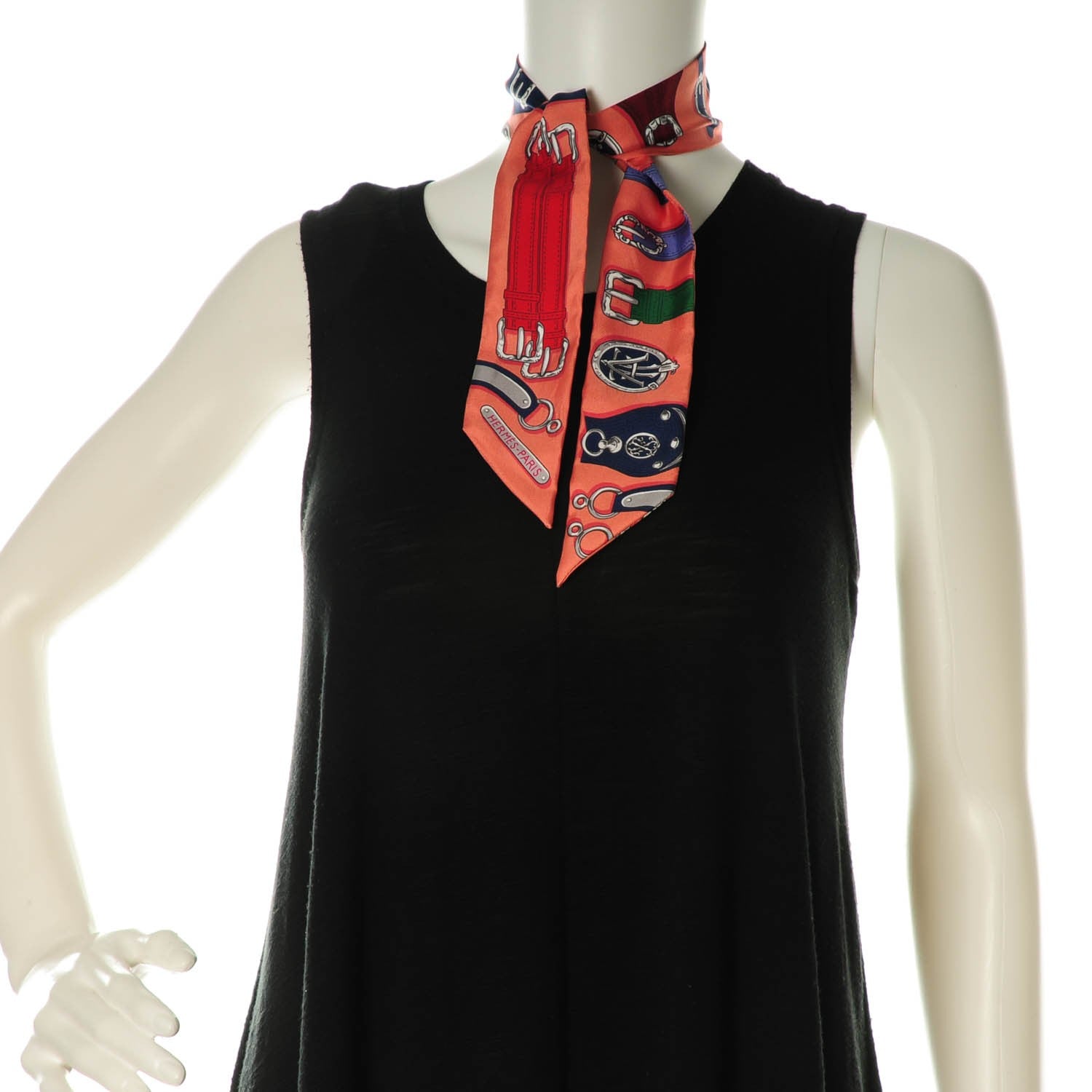 Hermes Silk Harnais Des Presidents Twilly Rose Poudre Bleu Vert 2 of 6