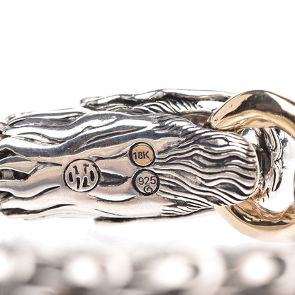 John Hardy Sterling Silver 18K Yellow Gold 10mm Naga Station Bracelet 5 of 5