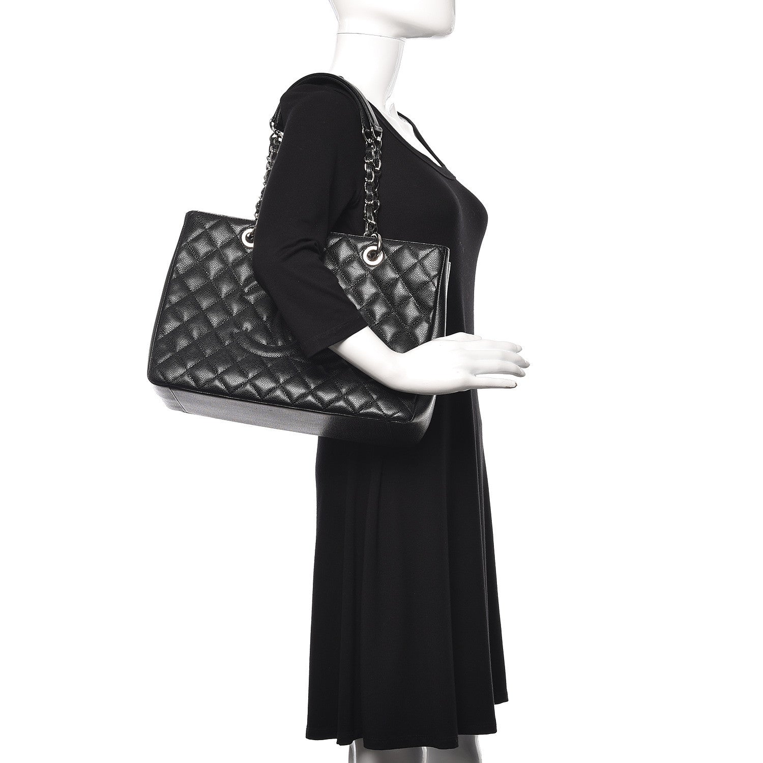 Chanel Caviar Quilted Grand Shopping Tote GST Black 2 of 18