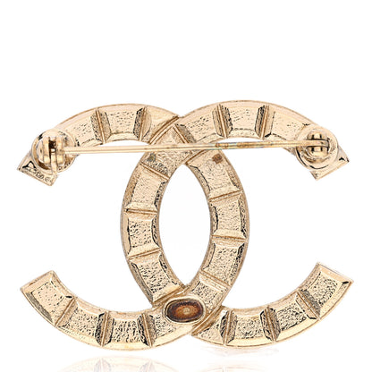 Chanel Studded CC Pin Brooch Gold 3 of 4