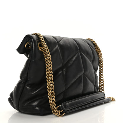 Saint Laurent Lambskin Quilted Small Loulou Puffer Monogram Chain Satchel Black 2 of 8