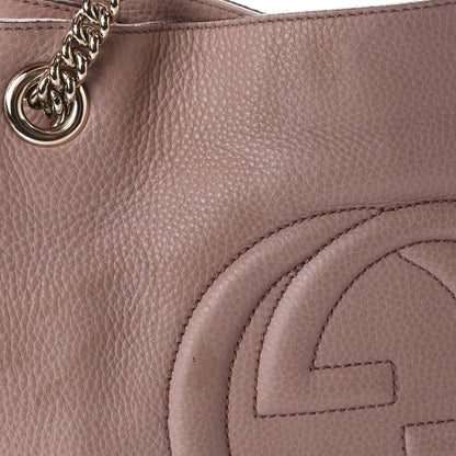 Gucci Pebbled Calfskin Medium Soho Chain Shoulder Bag Dark Cipria 11 of 12