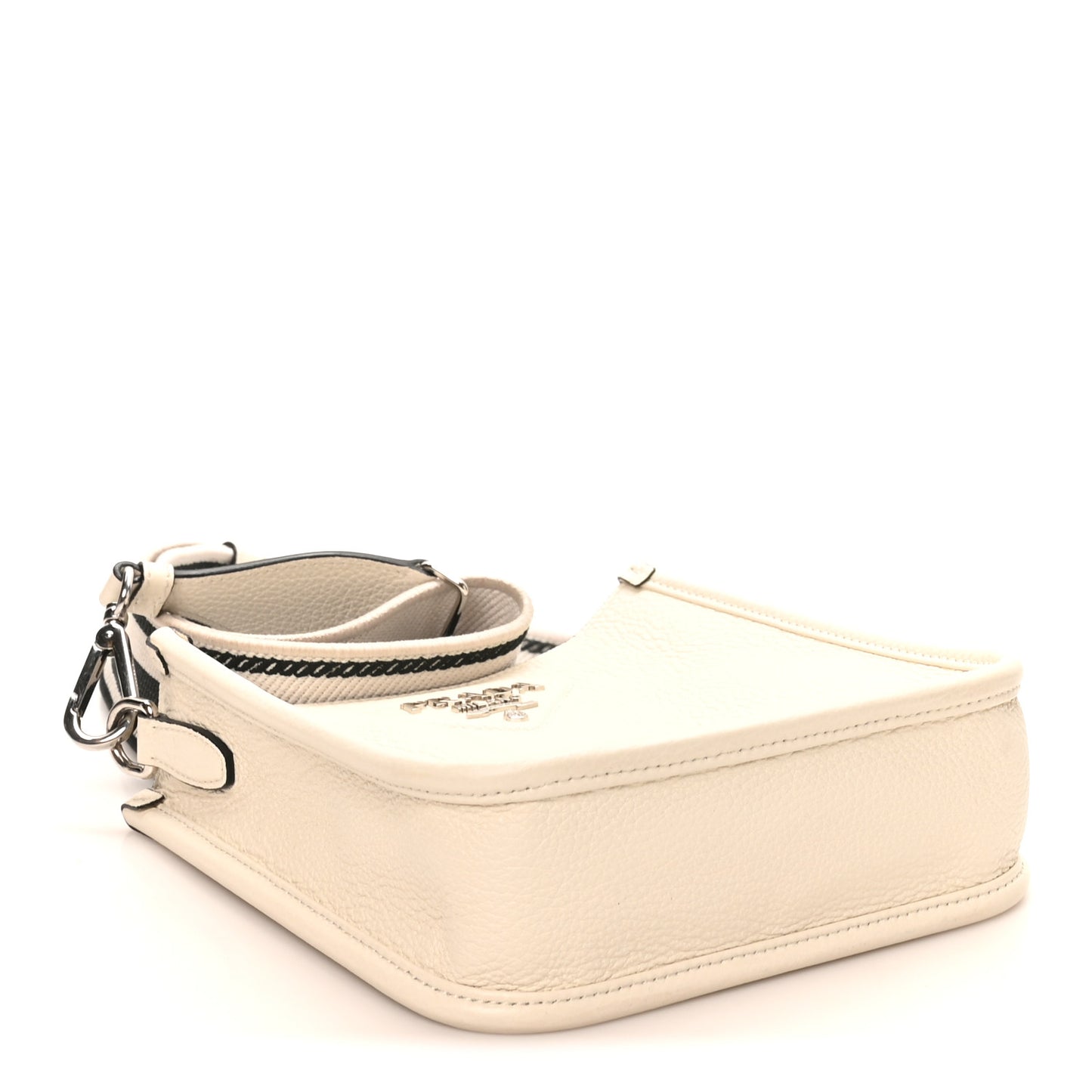 Vitello Daino Soft Mini Hobo Messenger Bag White