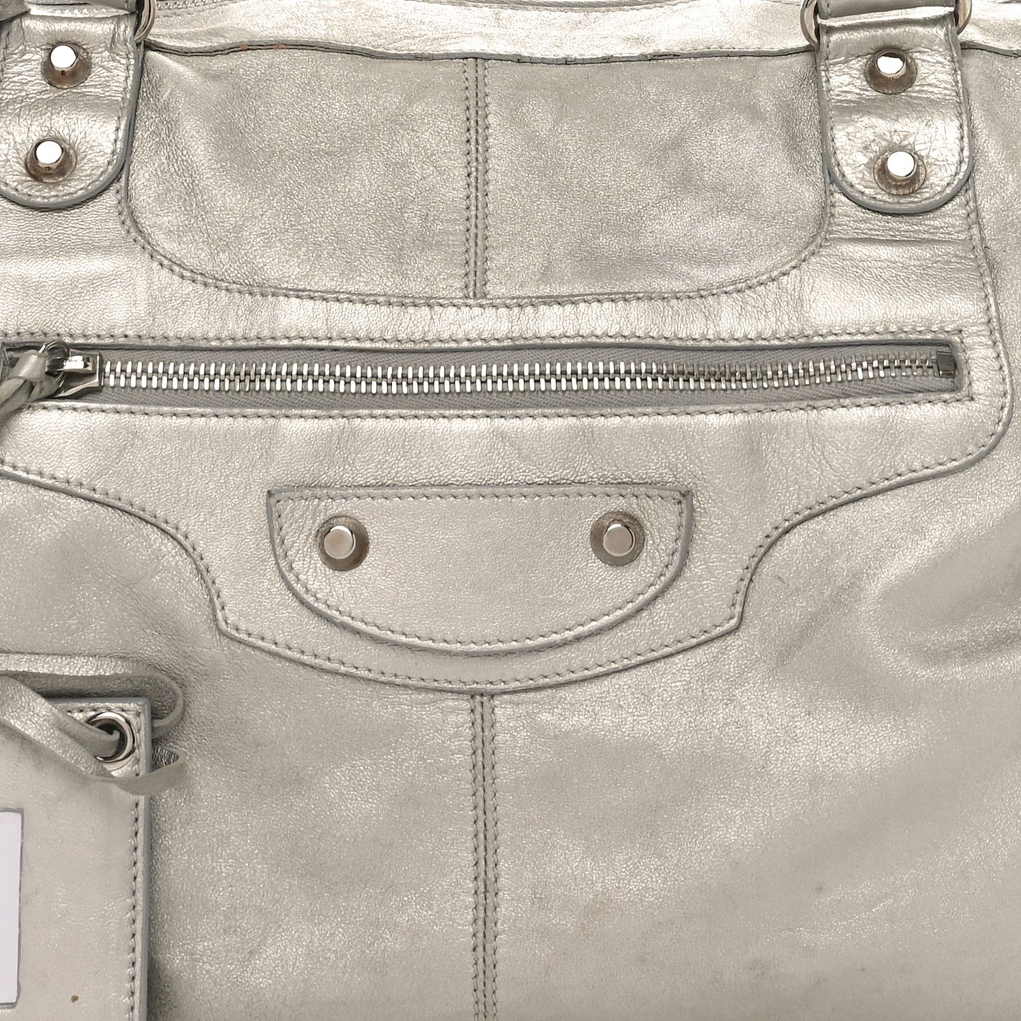 Metallic Agneau Classic Palladium Hardware Work Argent