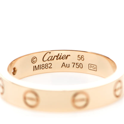Cartier 18K Yellow Gold Diamond 4mm LOVE Wedding Band Ring 56 7.5 4 of 5