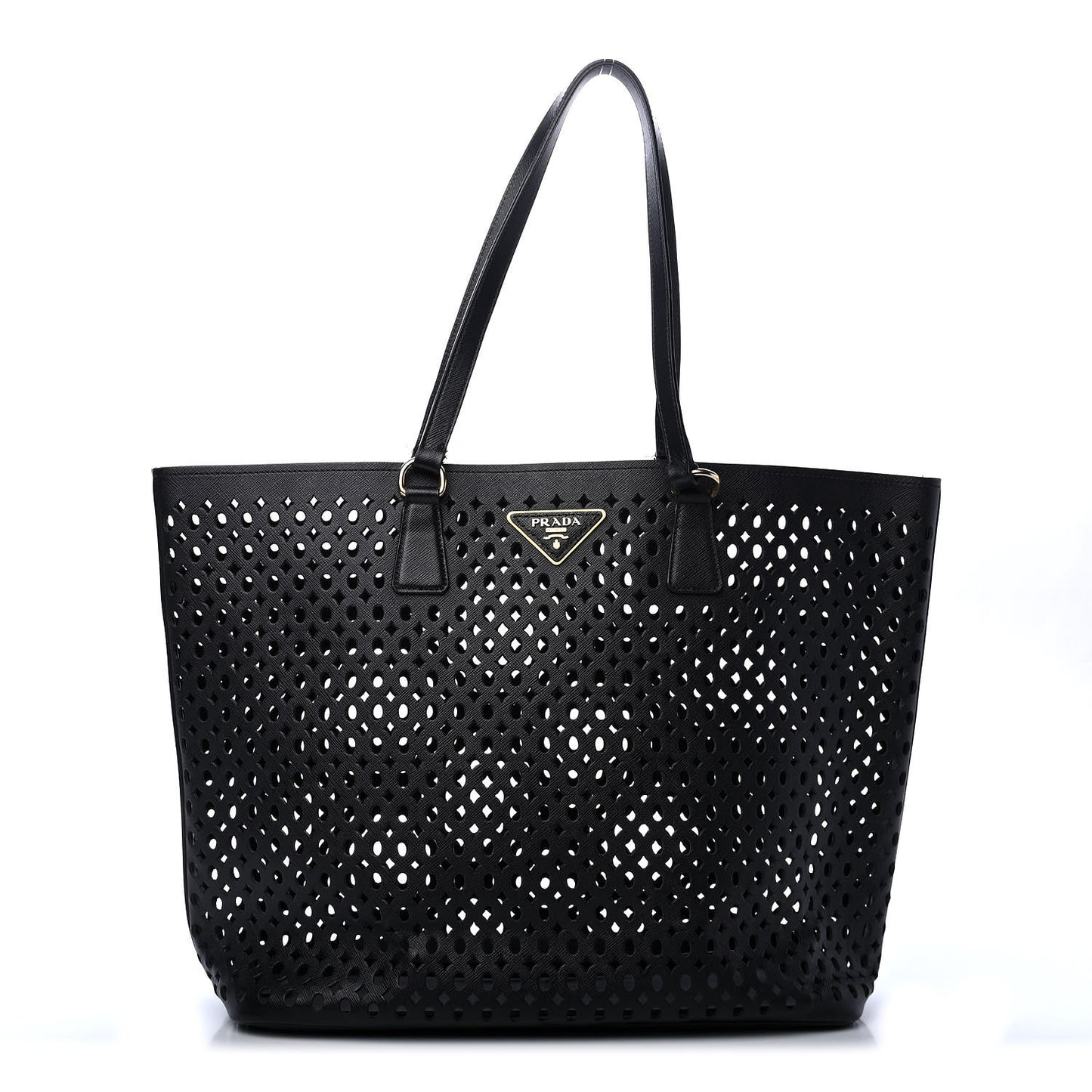 Saffiano Perforated Tote Black