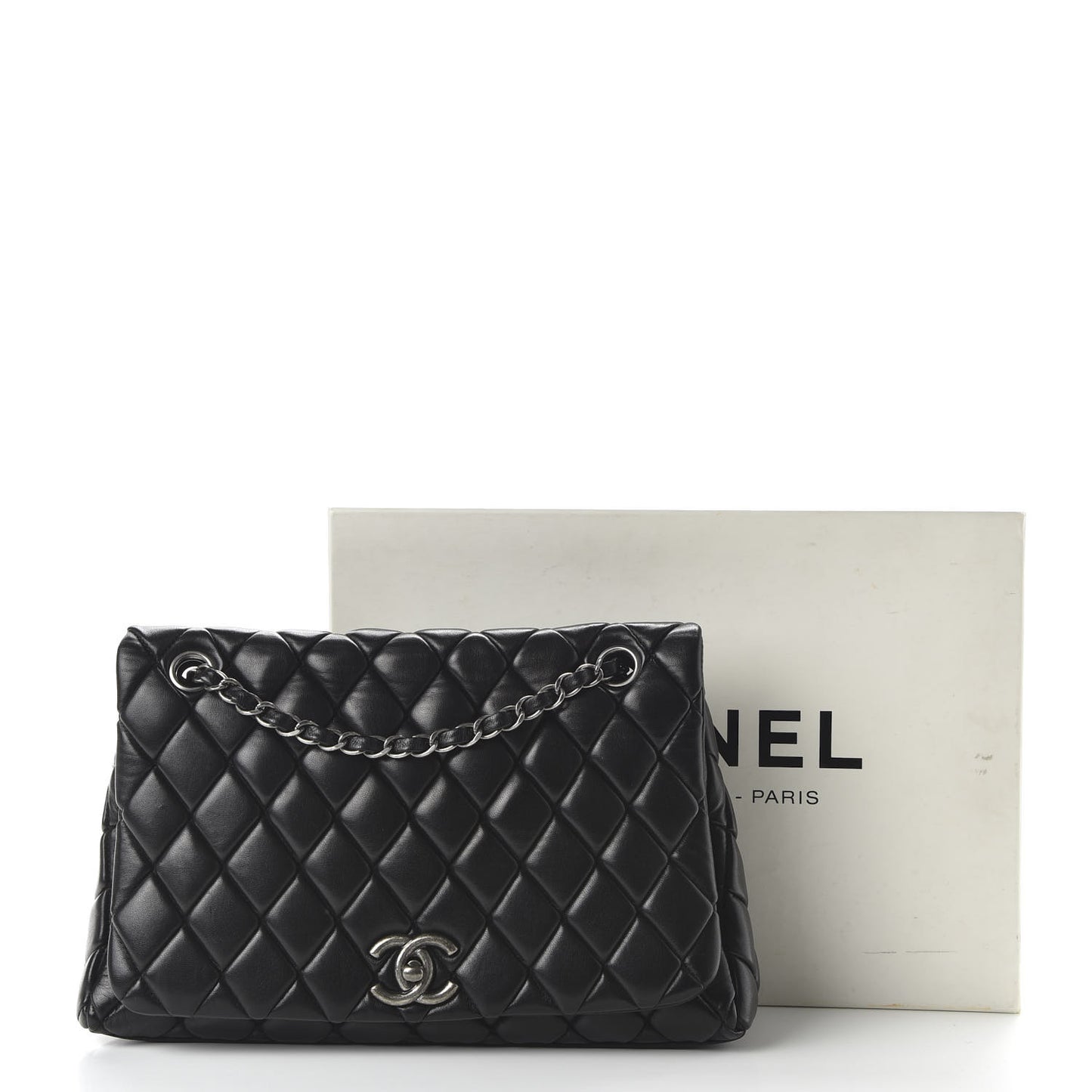 Lambskin Large New Bubble Flap Black