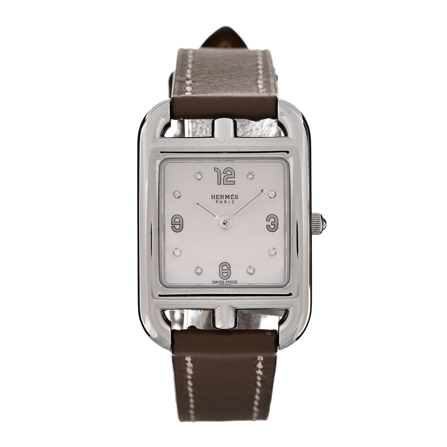 Hermes Stainless Steel Swift Diamond Mother of Pearl 23mm Cape Cod