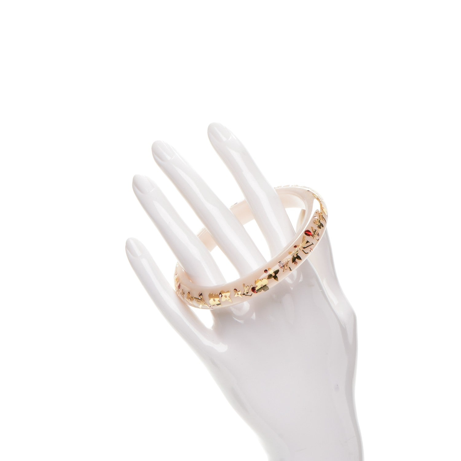 Louis Vuitton Resin Swarovski Medium Inclusion Bracelet PM Nacre 2 of 3