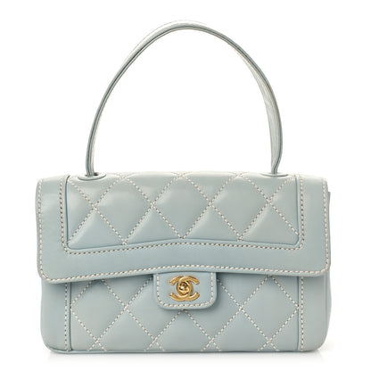 Chanel Calfskin Quilted Wild Stitch Flap Light Blue 1 of 9