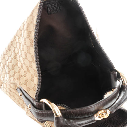 Gucci Monogram Large Horsebit Chain Hobo Dark Brown 5 of 8